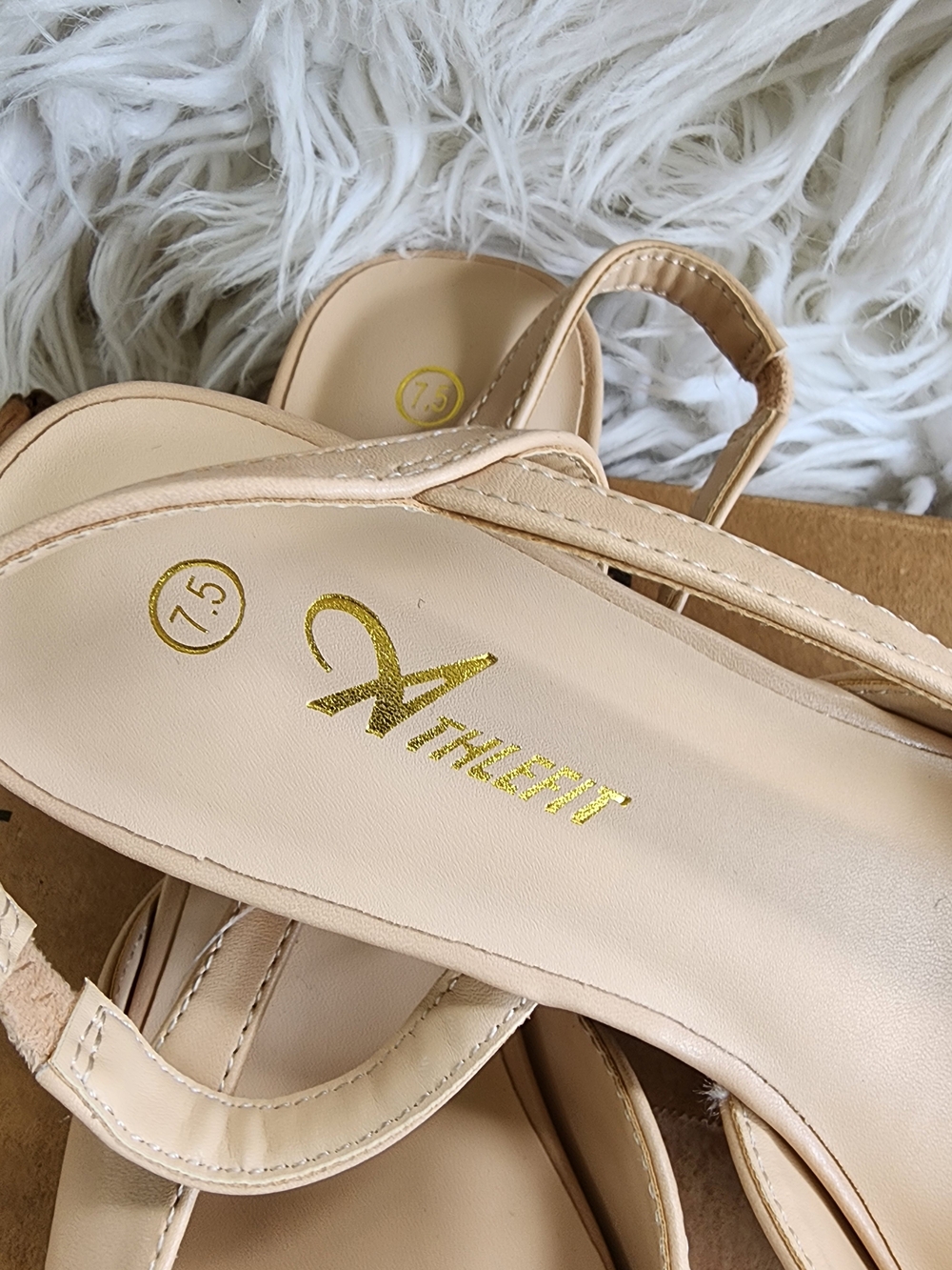 Beige and Black Slingback Flats - Picture 3 of 3